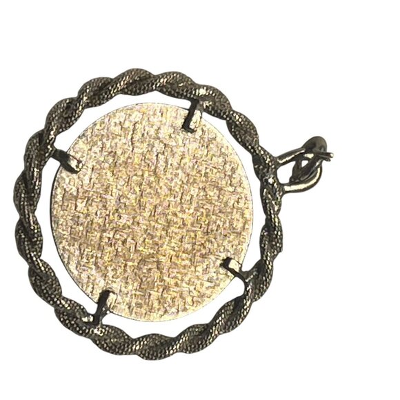 Vintage Aquarius Zodiac Medallion Pendant In Twisted Frame - Picture 4 of 7